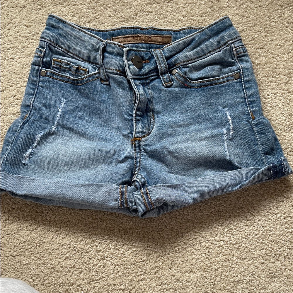 Girls Joe's Jeans Light Blue Denim Shorts with Contrast Stitching